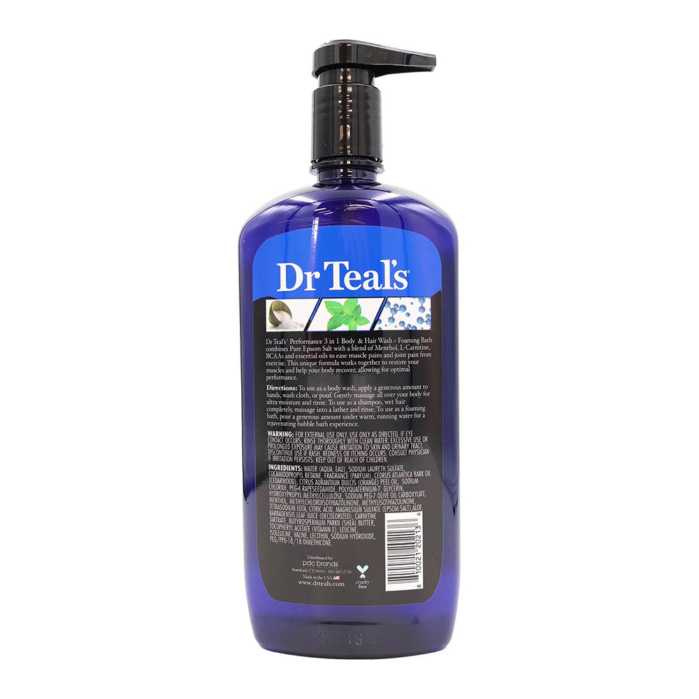 Dr Teals Pure Epsom Salt 3 In 1 Foaming Bath with Mentol, 34 Oz