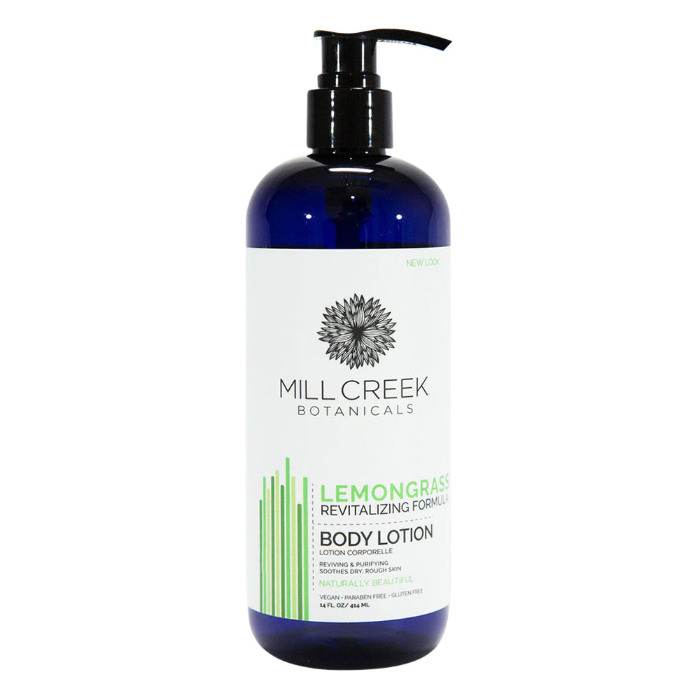 Milk Creek Botanicals Lemon Grass Body Lotion Revitalizing Formula Soothes Dry Rough Skin 14Oz (414ml)
