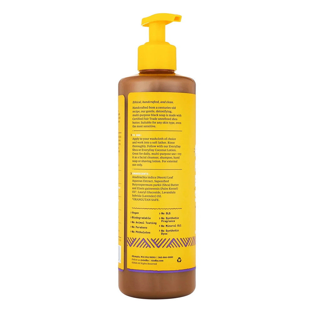 Alaffia Authentic African Black Soap with Wild Lavender, 16 Oz