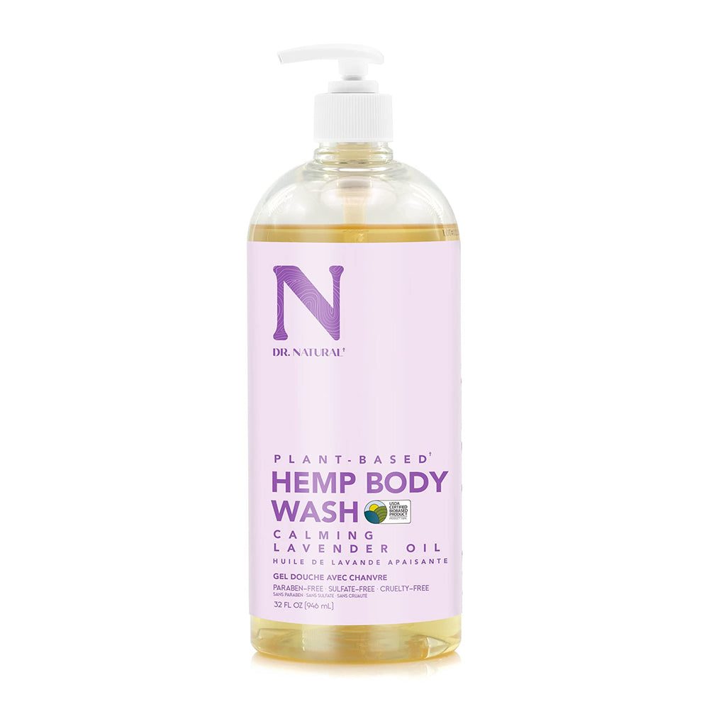 Dr Natural Pure Hemp Body Wash with Lavender, 32 Oz