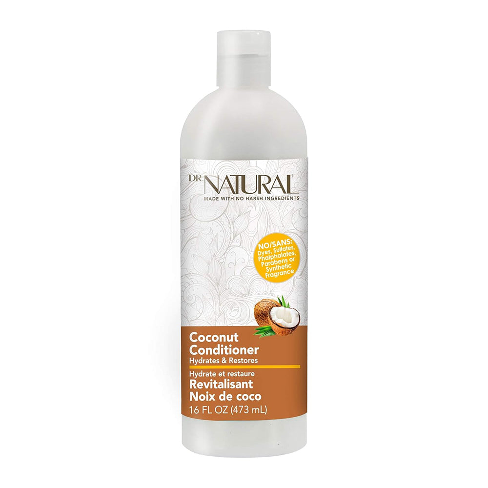 Dr Natural Intense Hydrates and Restore Coconut Conditioner Deep Hydration Nourish Scalp Health Sulfate and Paraben Free 16Oz (473ml)