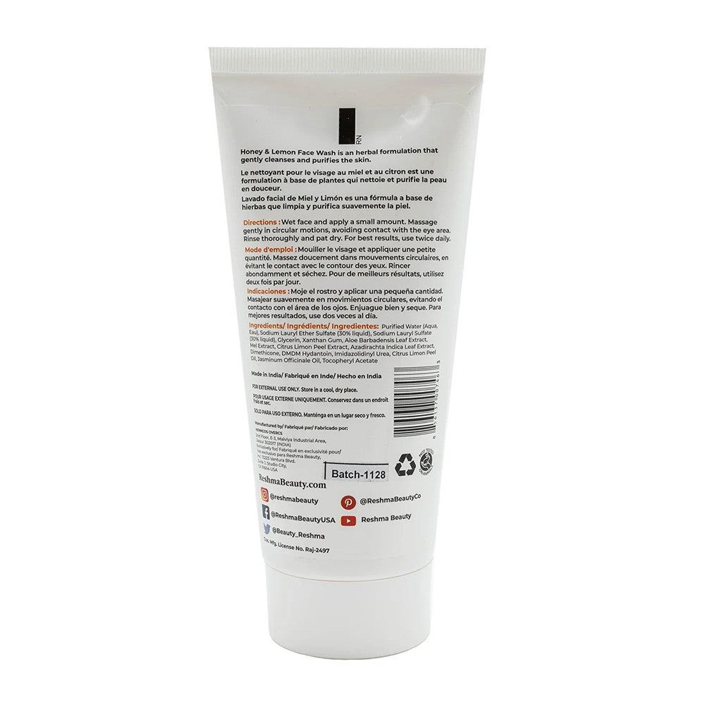 Reshma Honey and Lemon Purifying Face Wash, 5.07 Oz