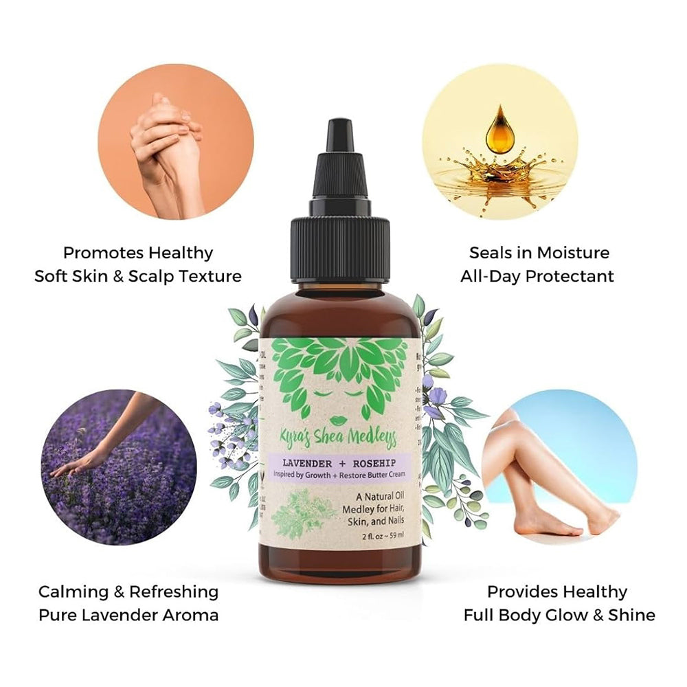 Kyras Shea Medleys Lavender and Rosehip Butter Cream, 2 Oz