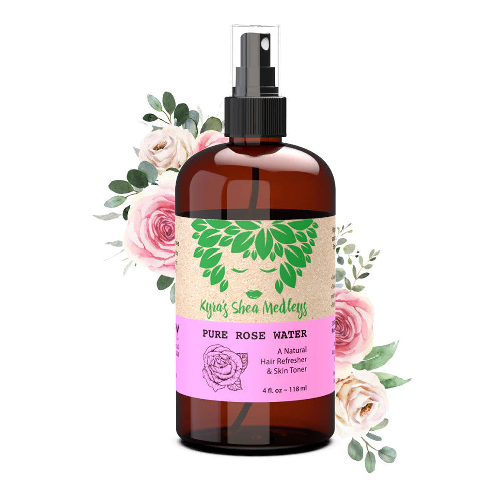 Kyras Shea Medleys Skin and Hair Pure Rose Water, 4 Oz