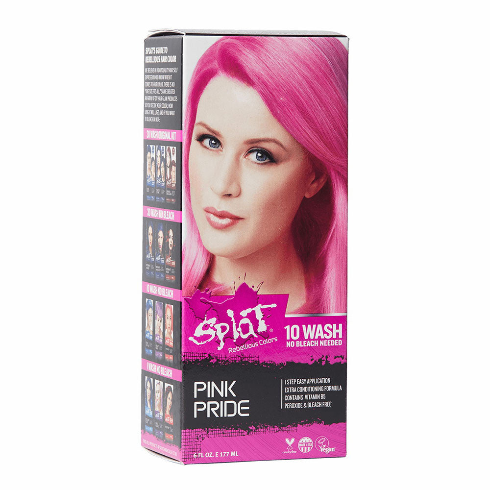 Splat 10 Wash No Bleach Pink Pride Hair Color, 6 Oz