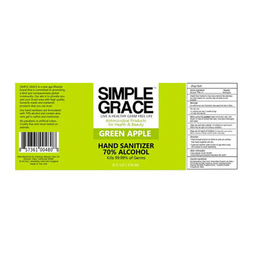 Simple Grace Green Apple Hand Sanitizer, 8 Oz