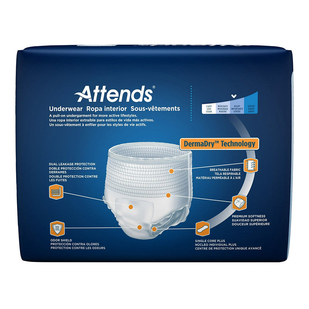 Attends Incontinence Underwear Briefs Large, 18 Ea
