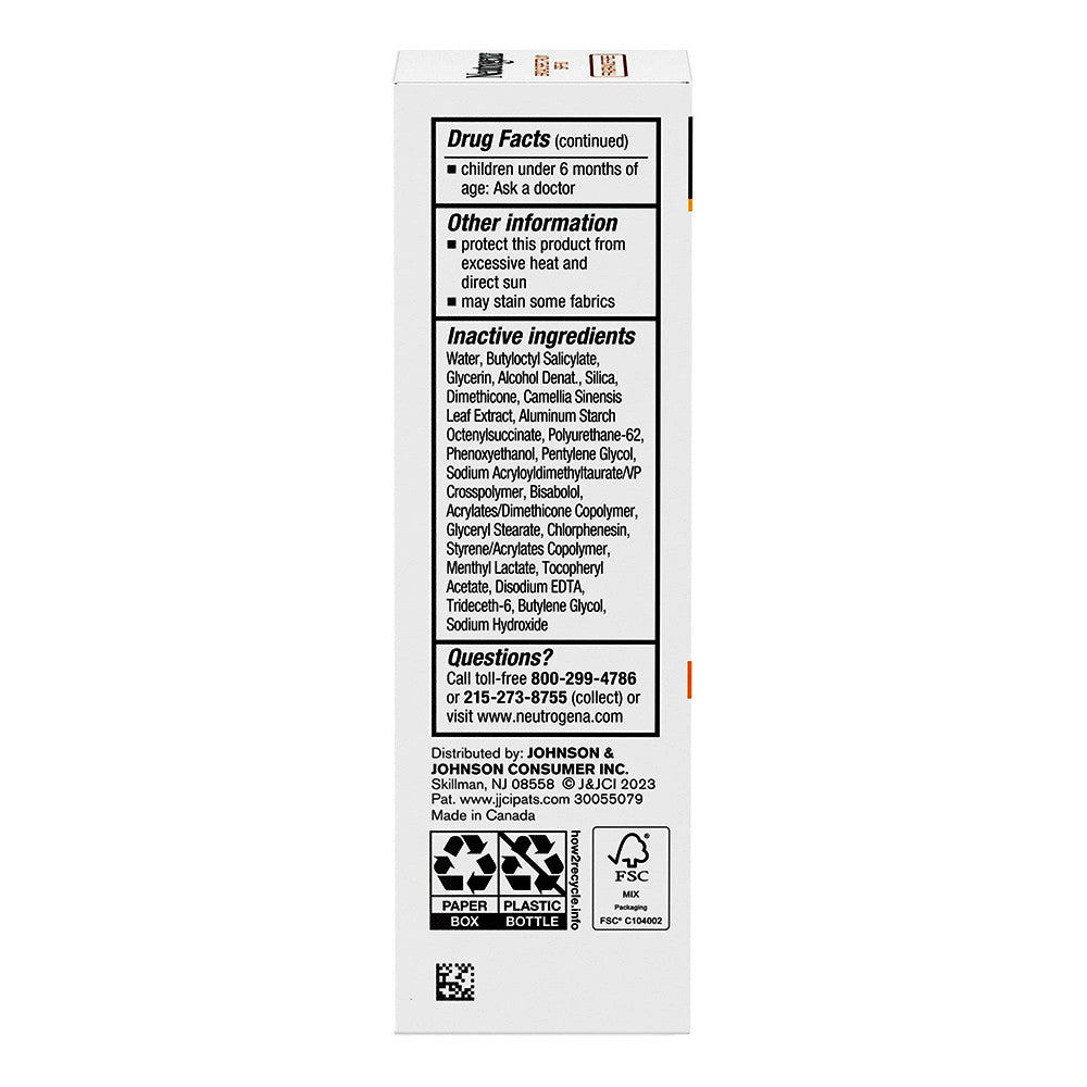 Neutrogena Clear Face Serum Sunscreen Spf 60 Lotion with Green Tea, 1.7 Oz