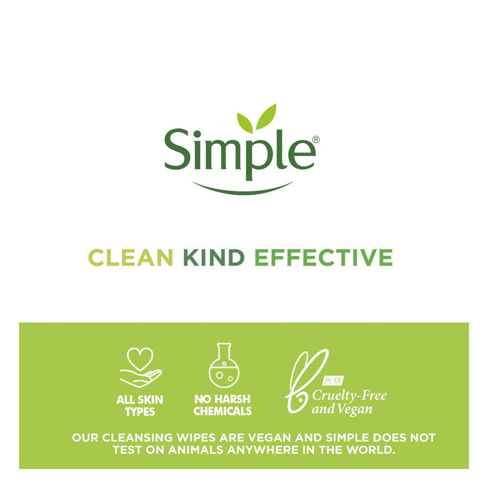 Simple Sensitive Skin Experts Cleansing Facial Wipes, Kind To Skin - 25 Ea