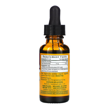 Herb Pharm Ashwagandha Alcohol free Extract Drops For Traditional Support, Energy And Vitality, 1 Oz