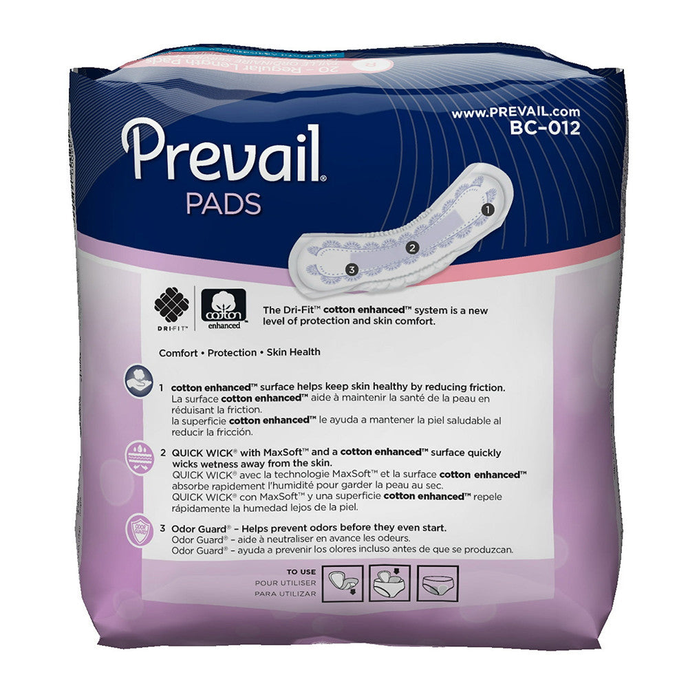 Prevail Daily Incontinence Bladder Control Pads Moderate Absorbency for Women, 20 Ea, 9 Pack