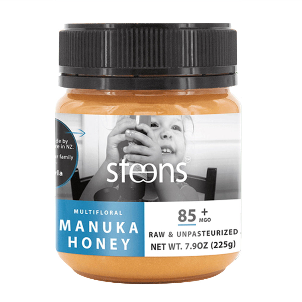 Steens Raw Multifloral Manuka Honey MGO 85 Plus Raw and Unpasteurized 7.9Oz (225g)