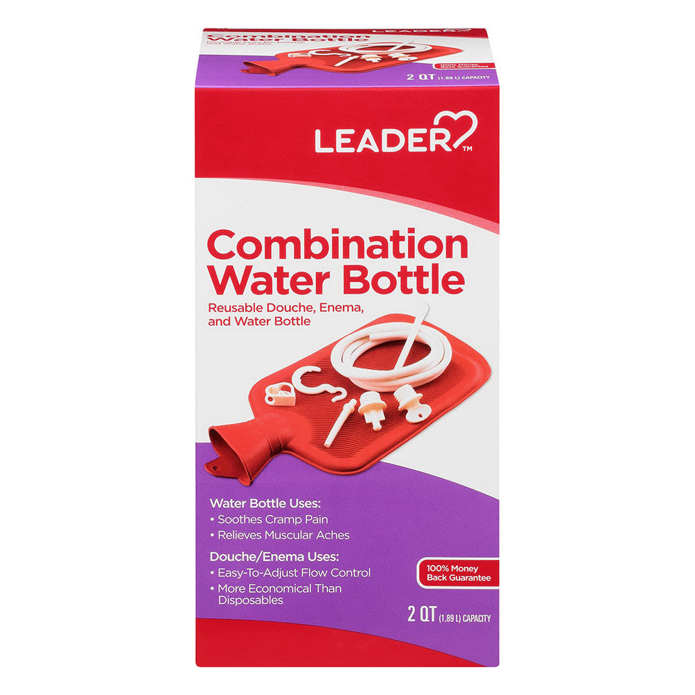 Leader Combination Hot Water Bottle, Red, 1 Ea