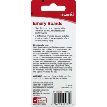 Leader Emery Boards, Standard, 10 Ea