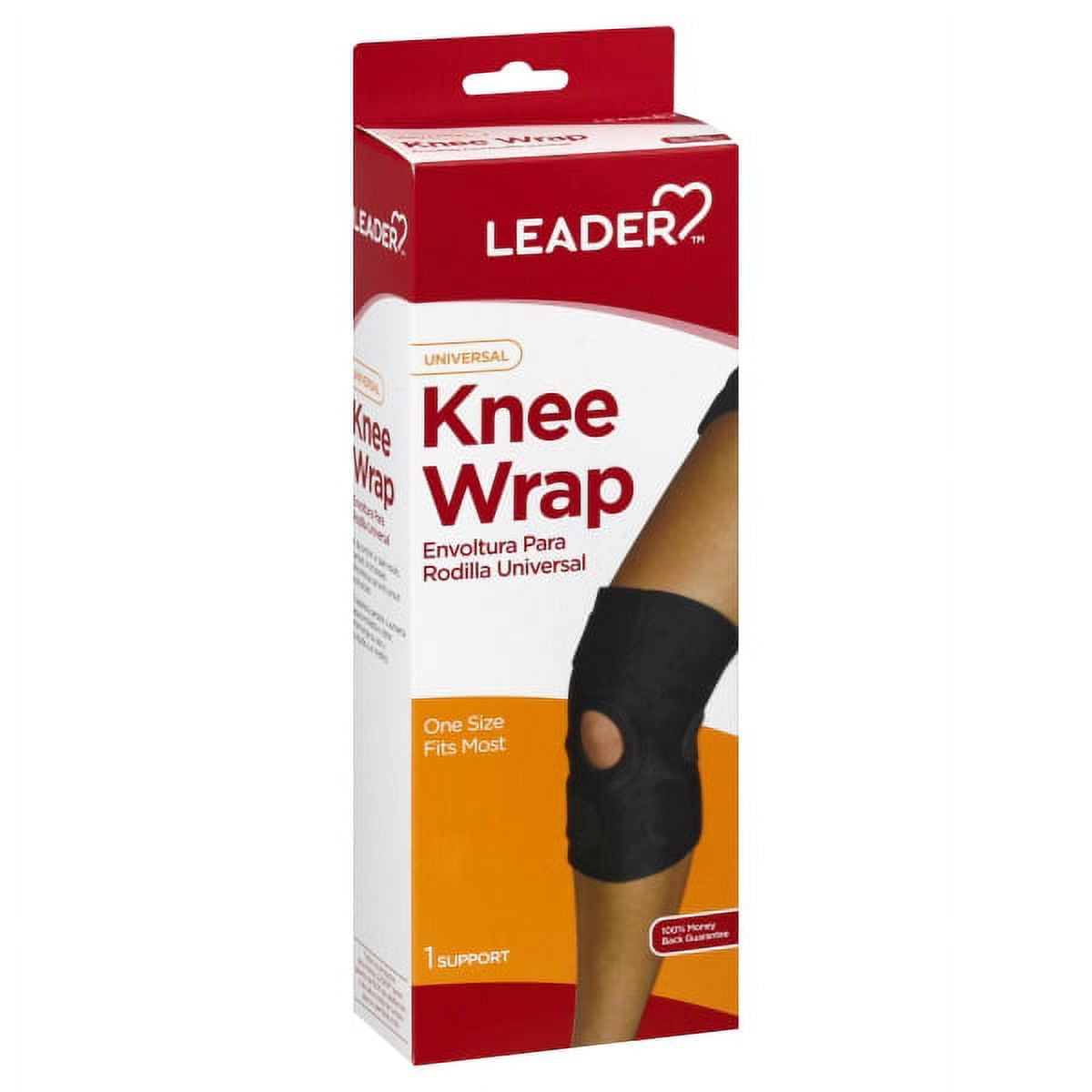 Leader Universal Knee Wrap Neoprene Open Patella, 1 Ea