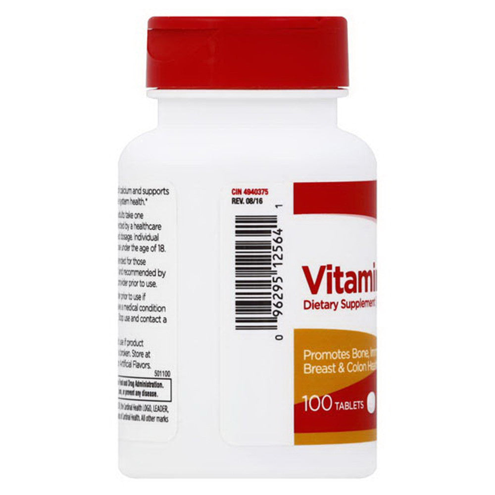 Leader Vitamin D3 Dietary Supplement 10000 Iu Tablets, 100 Ea