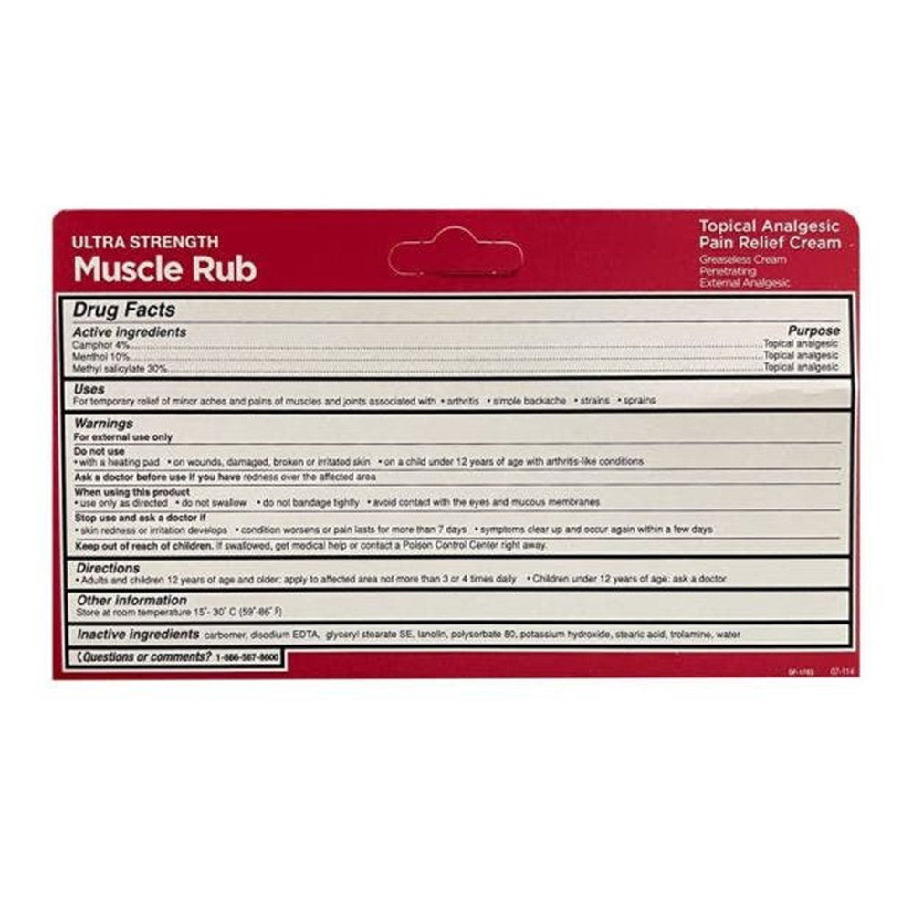 Leader Ultra Strength Muscle Rub Cream for Pain Relief, 4 Oz