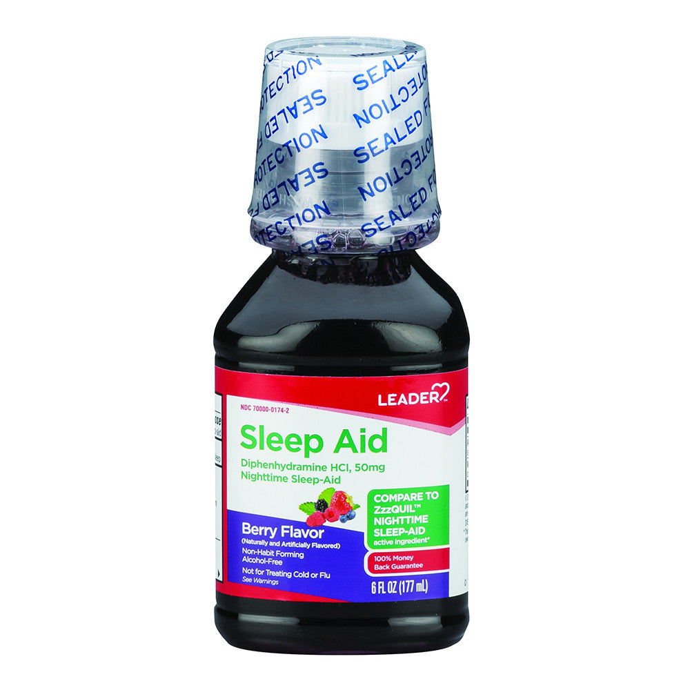 Leader Nighttime Sleep Aid 50Mg Liquid Berry Flavor, 6 Oz