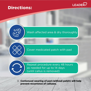 Leader Medicated Callus Removers Protective Pads and Medicated Patches, 10 Ea