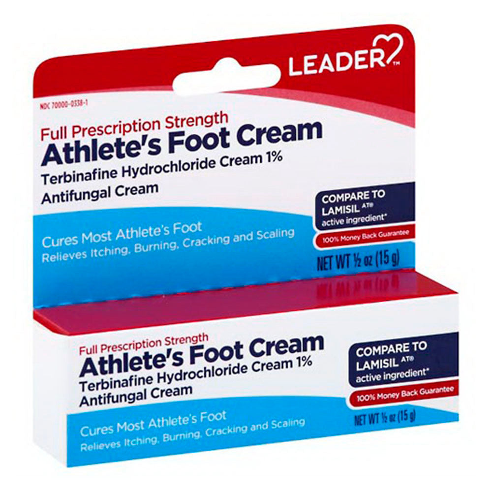 Leader Athletes Foot Cream, Full Prescription Strength, 0.5 Oz