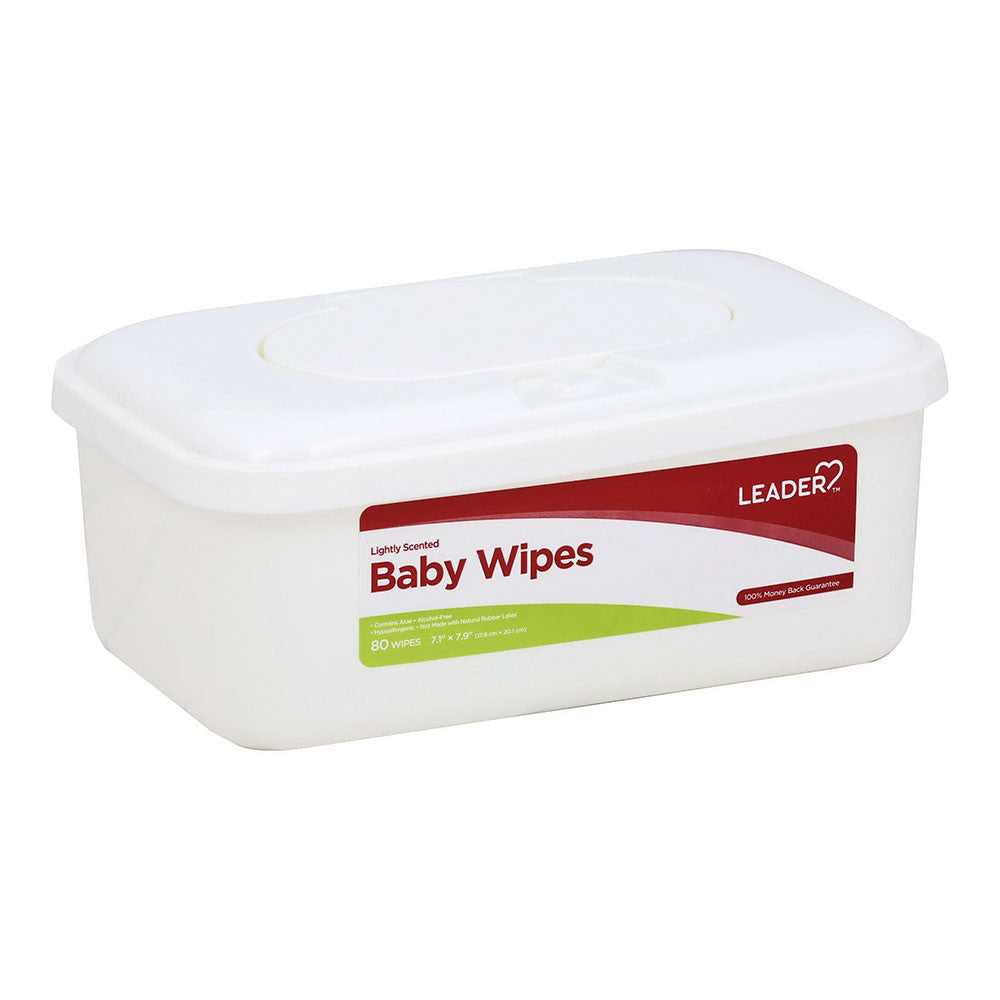 Leader Baby Wipes Lightly Scented Cloths, 80 Ea