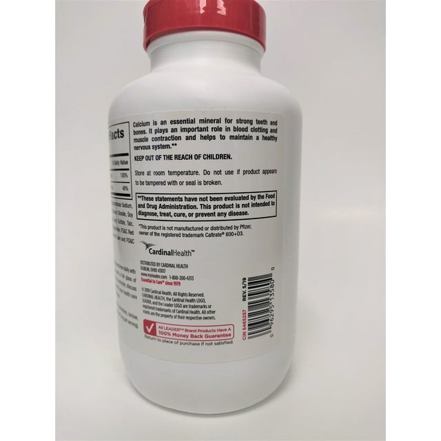 Leader Calcium Plus D3 Dietary Supplement Tablets, 400 Ea
