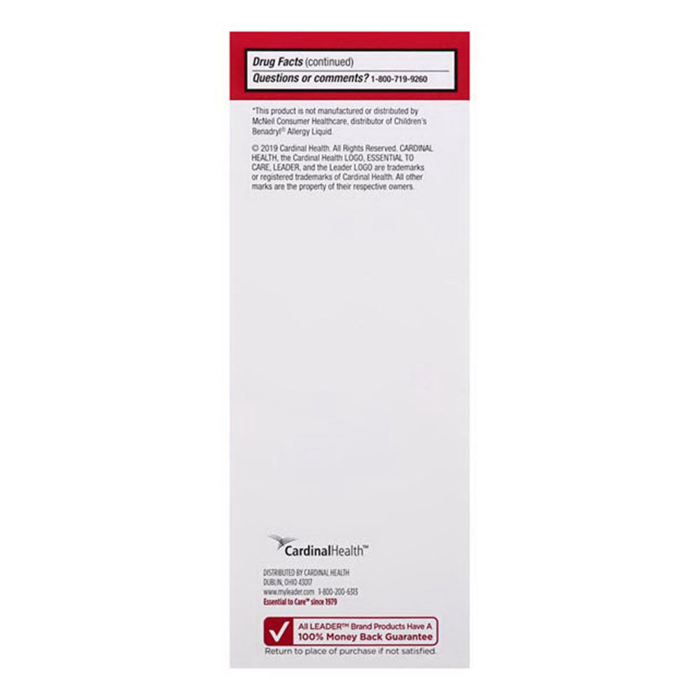 Leader Allergy Relief, Childrens Cherry Flavored Liquid, 8 Oz