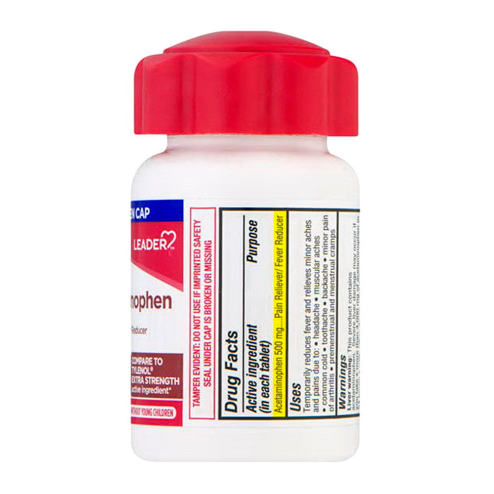 Leader Acetaminophen Extra Strength 500 Mg Tablets For Adults, 100 Ea