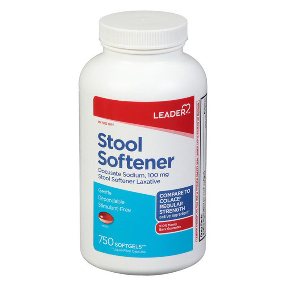 Leader Stool Softener Laxative 100 Mg Softgels, 750 Ea