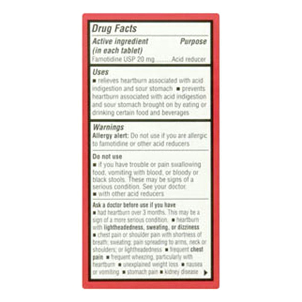 Leader Acid Reducer Famotidine 20 Mg Tablets, Maximum Strength, 25 Ea