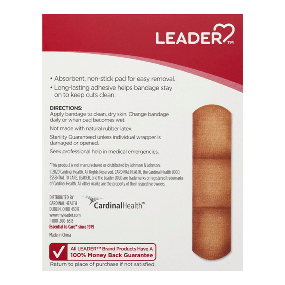 Leader Adhesive Bandages, Flexible Fabric, All One Size, 100 Ea