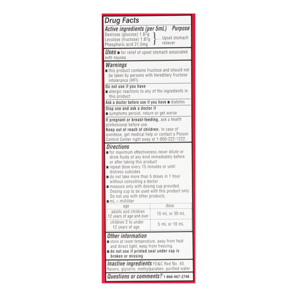 Leader Nausea Relief, Cherry Flavor Children and Adult, 4 Oz