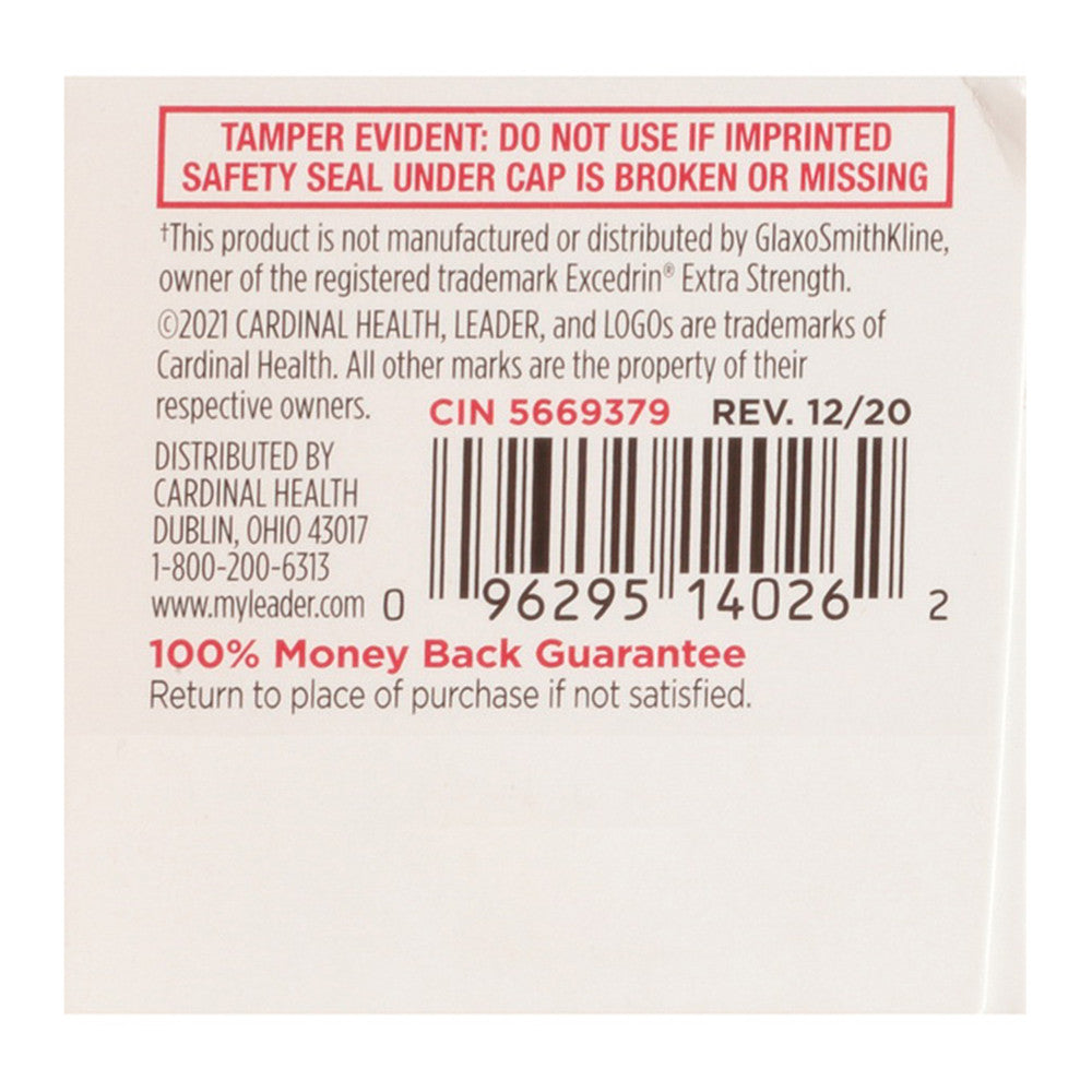 Leader Headache Relief, Extra Strength, Caplets, 100 Ea