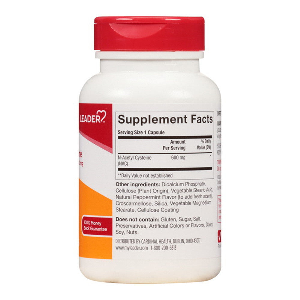 Leader N Acetyl Cystein, Dietary Supplement 600 Mg, Capsules, 100 Ea