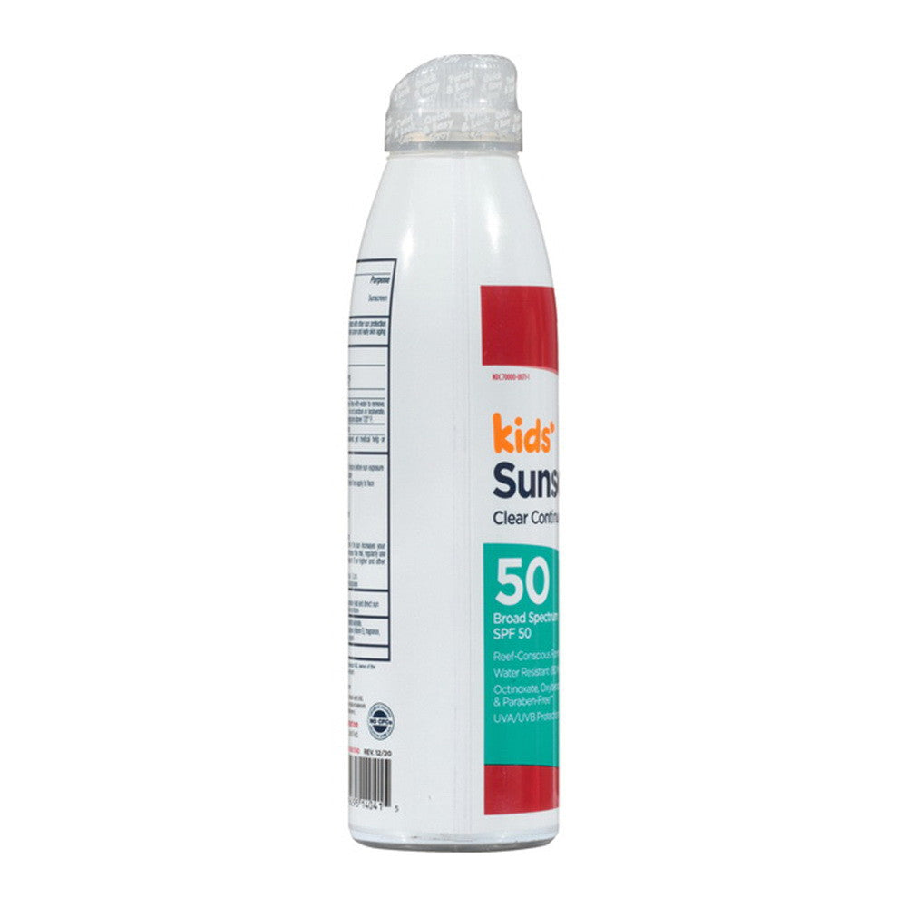 Leader Kids Sunscreen, Clear Continuous Spray, Broad Spectrum Spf 50, 5.5 Oz