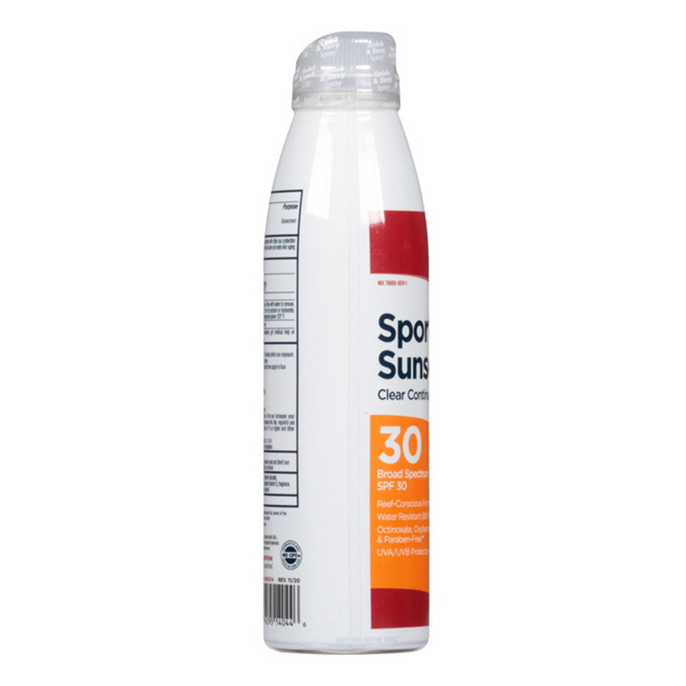 Leader Sport Sunscreen, Clear Continuous Spray, Broad Spectrum Spf 30, 5.5 Oz