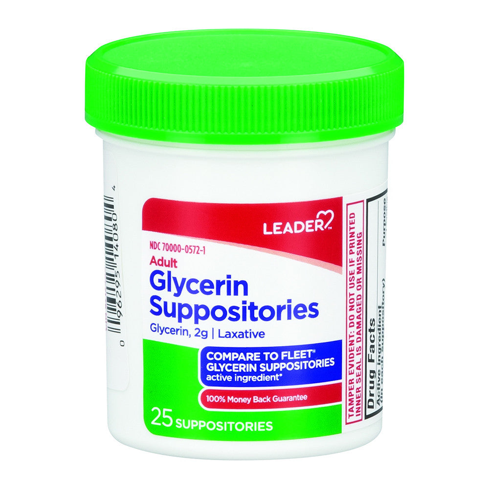 Leader Adult Glycerin Suppositories, 25 Ea