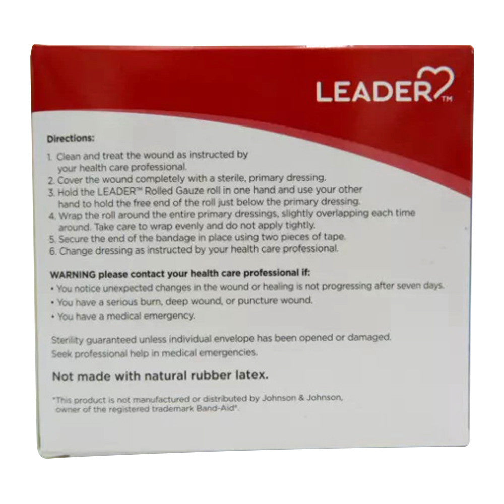 Leader Sterile Unstretched Single Use Rolled Gauze, 5 Ea