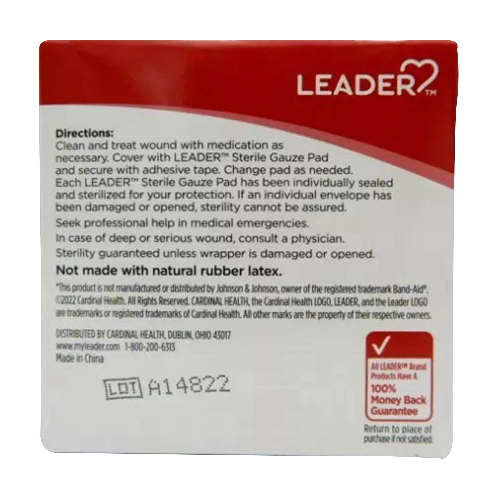Leader Sterile Gauze Pads 2*2 in All One Size, 25 Ea