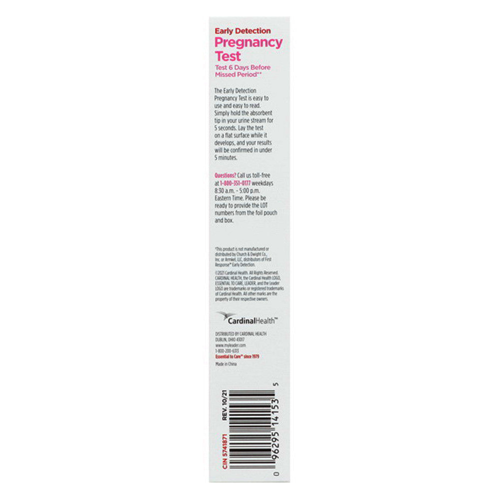 Leader Early Detection Pregnancy Test, 3 Ea