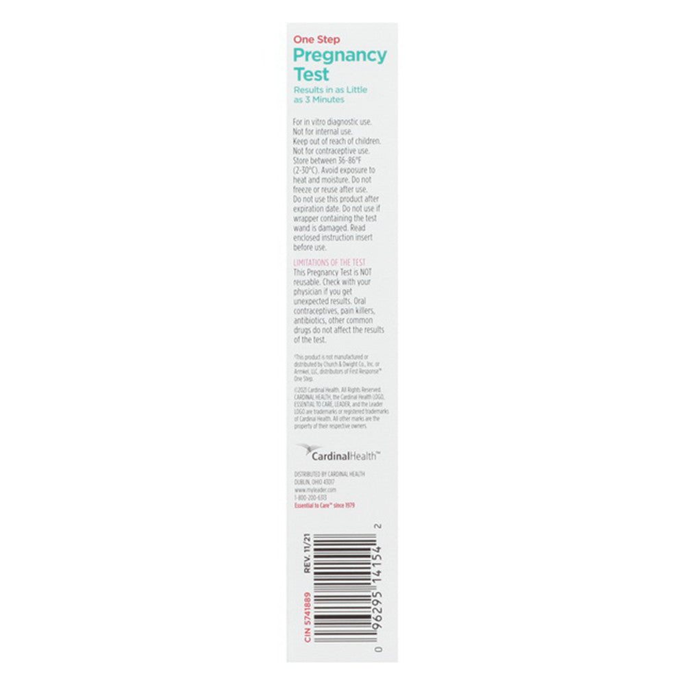 Leader One Step Pregnancy Test, 2 Ea