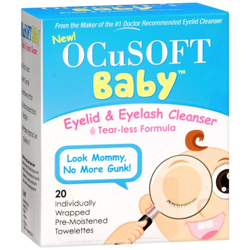 Ocusoft Baby Eyelid and Eyelash Cleanser Pre-Moistened Towelettes - 20 ea