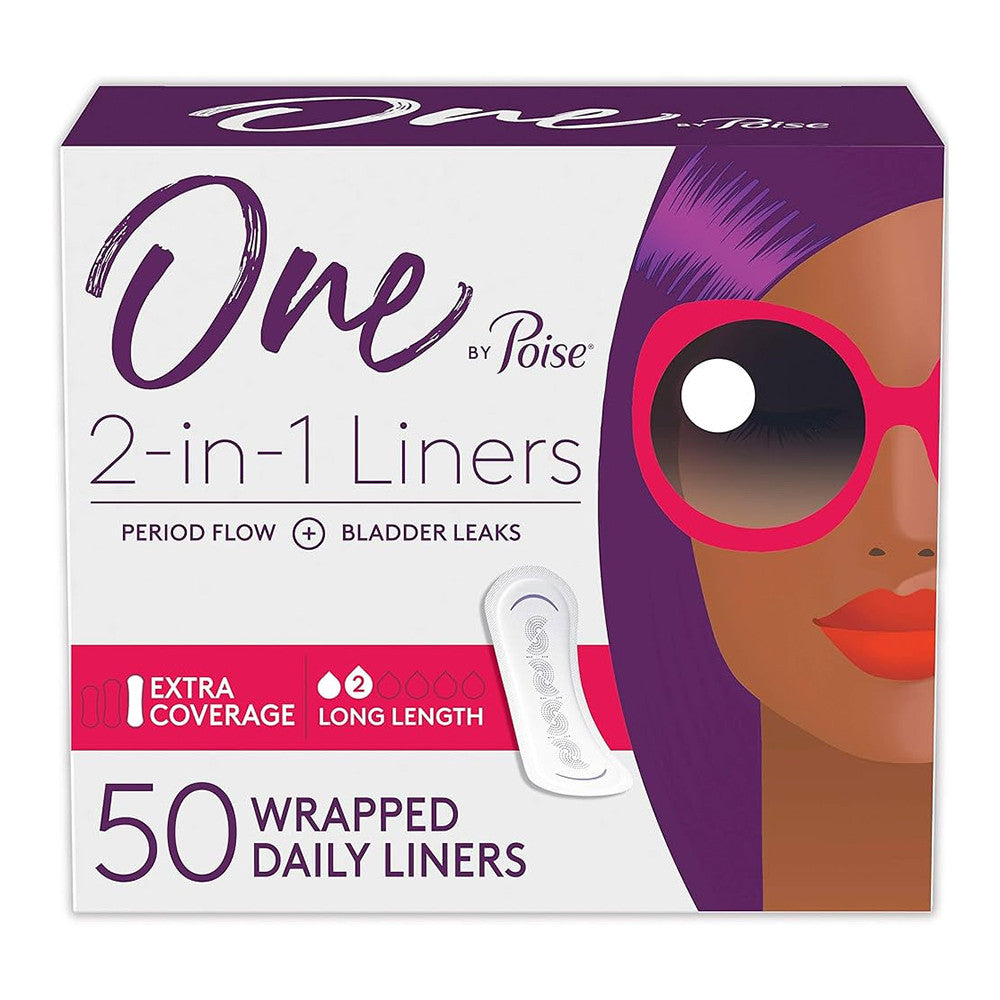 Poise Panty Liners 2 In 1 Period And Bladder Leakage, 4 / 50 Ea