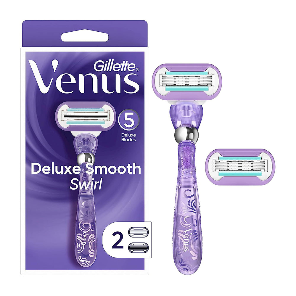 Gillette Venus Deluxe Smooth Swirl Womens Razor Handle and Blade 1Ea