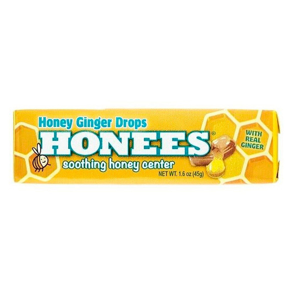 Honees Honey Ginger Drops 20 Lozenges, 12 Ea