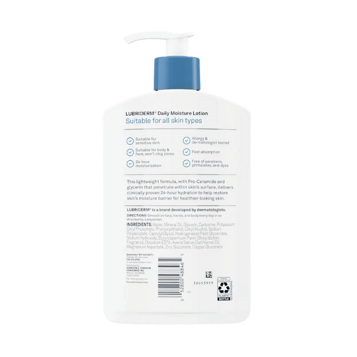 Lubriderm Daily Moisturizing Lotion, All Skin Types, 24 Oz