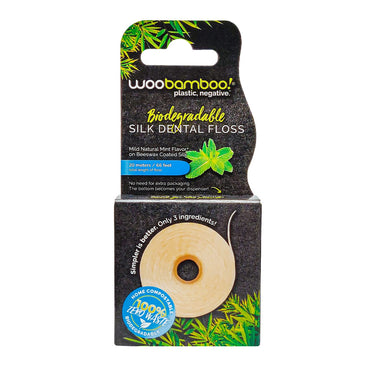 Woo Bamboo Biodegradable Silk Dental Floss Zero Waste, 6 Ea