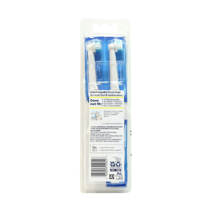 Oral B Dual Clean Electric Toothbrush Brush Replacement Heads, 3 Ea