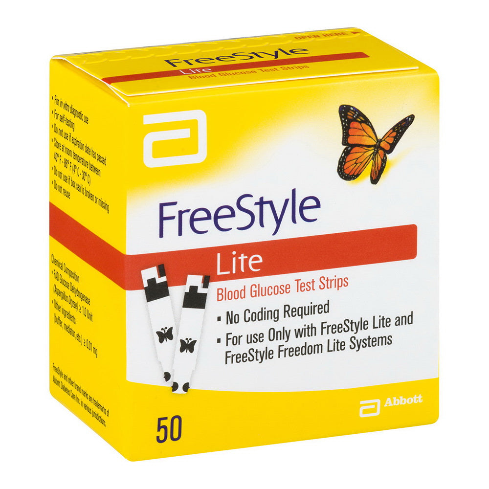 Abbott FreeStyle Lite Blood Glucose Test Strips 50Ea