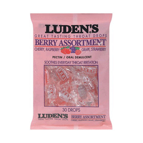 Ludens Great Tasting Throat Drops, Berry Assortment - 30 Drops/Bag, 12 Bags